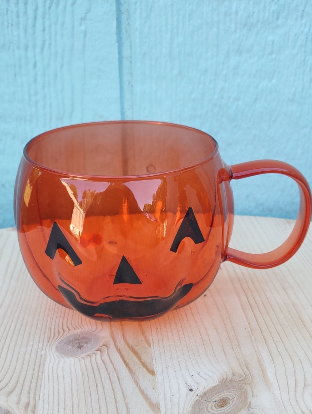Orange Jack-O'-Lantern Glass Mug